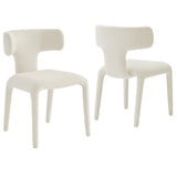 Stellan Cream Curved Back Boucle Upholstered Dining Chair (Set of 2) - Ornate Home