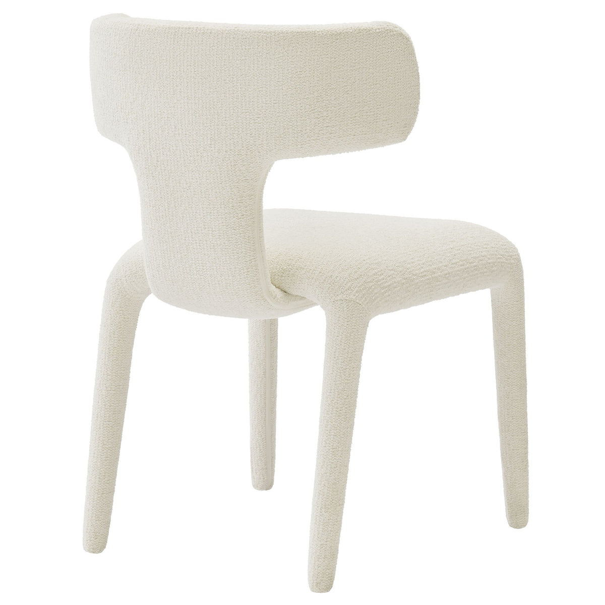 Stellan Cream Curved Back Boucle Upholstered Dining Chair (Set of 2) - Ornate Home