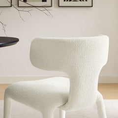 Stellan Cream Curved Back Boucle Upholstered Dining Chair (Set of 2) - Ornate Home