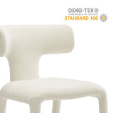 Stellan Cream Curved Back Boucle Upholstered Dining Chair (Set of 2) - Ornate Home