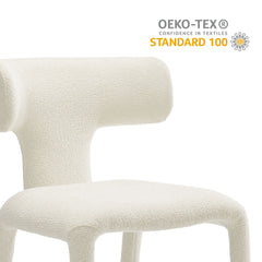 Stellan Cream Curved Back Boucle Upholstered Dining Chair (Set of 2) - Ornate Home