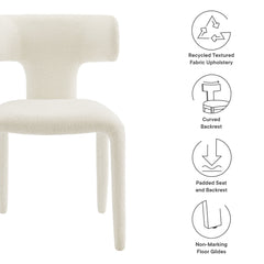 Stellan Cream Curved Back Boucle Upholstered Dining Chair (Set of 2) - Ornate Home