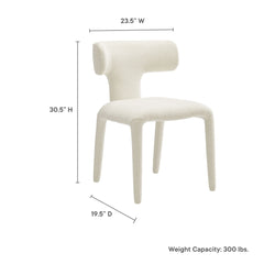 Stellan Cream Curved Back Boucle Upholstered Dining Chair (Set of 2) - Ornate Home