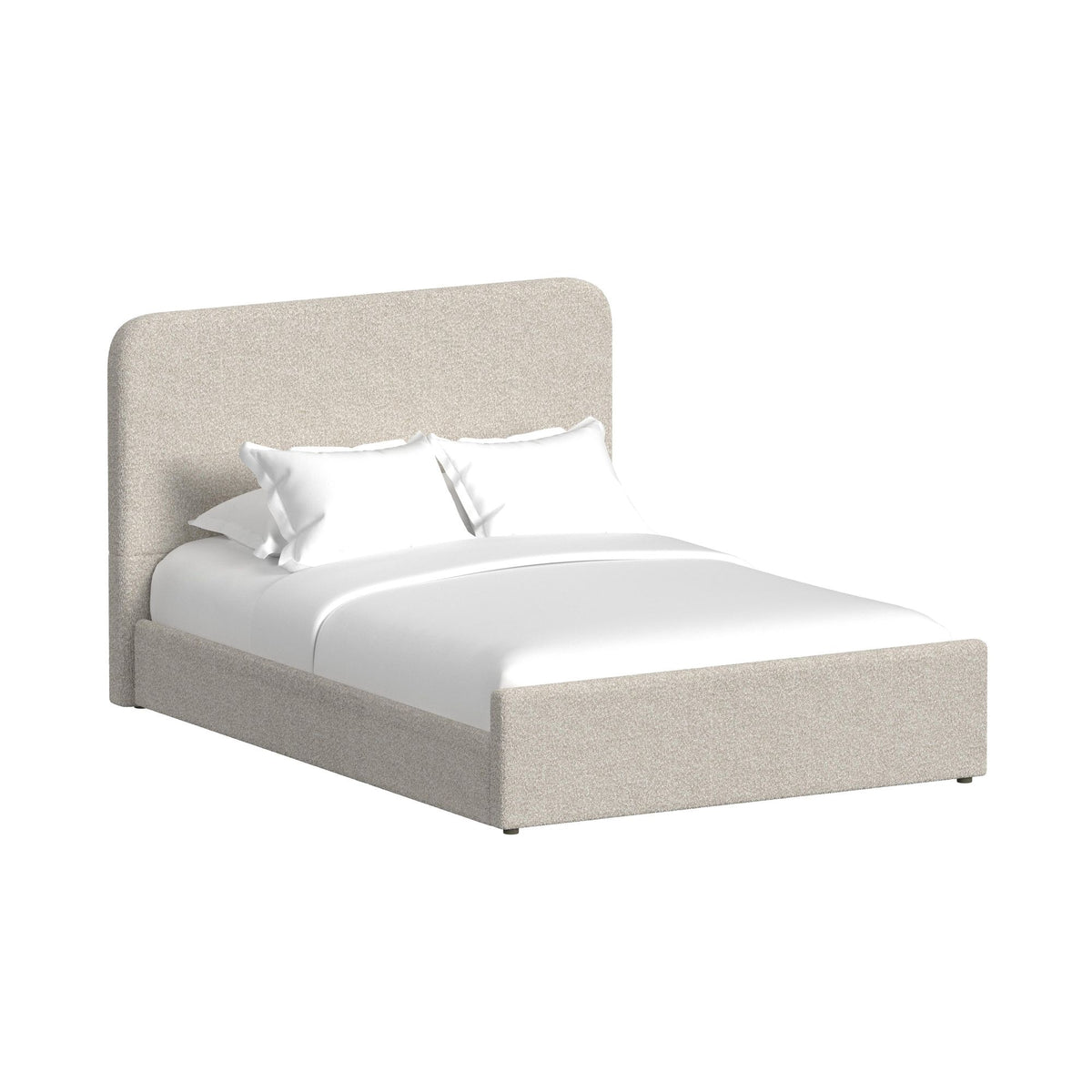 Stellar Beige Boucle Full UPH Bed with 13 Slats - Ornate Home