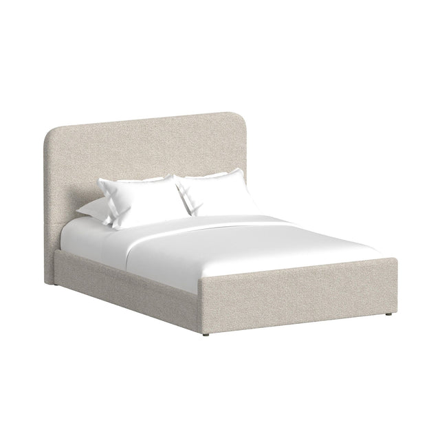 Stellar Beige Boucle Queen UPH Bed with 13 Slats - Ornate Home