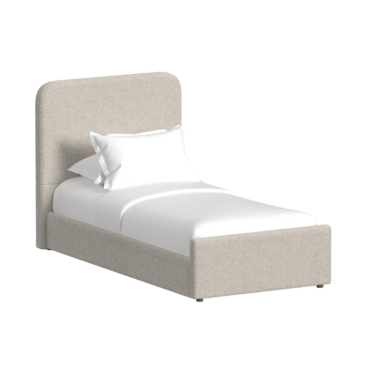 Stellar Beige Boucle Twin UPH Bed with 13 Slats - Ornate Home
