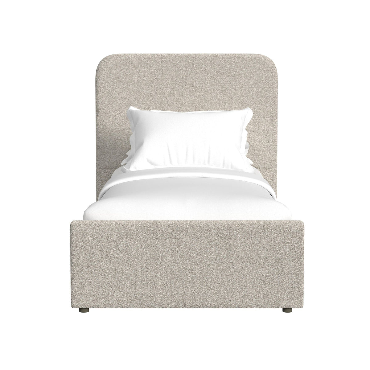 Stellar Beige Boucle Twin UPH Bed with 13 Slats - Ornate Home