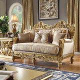 Stellar Metallic Gold 3pc Living Room Set  / HD-2659 - Ornate Home