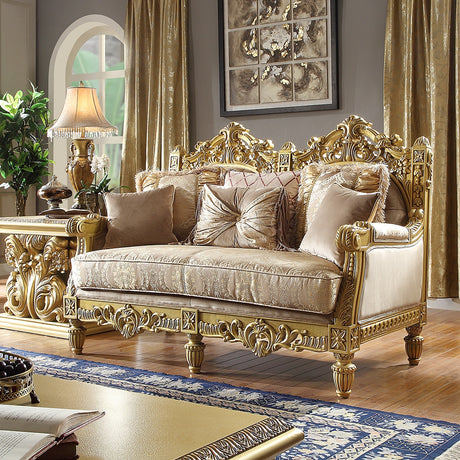Stellar Metallic Gold 3pc Living Room Set  / HD-2659 - Ornate Home