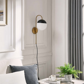 Stellar Opal Satin Brass 1-Light Wall Sconce - Ornate Home