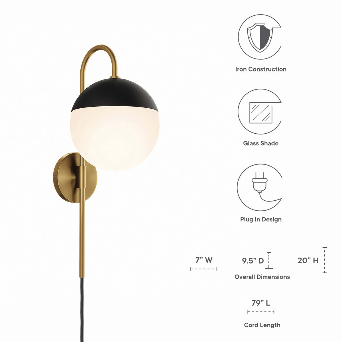 Stellar Opal Satin Brass 1-Light Wall Sconce - Ornate Home