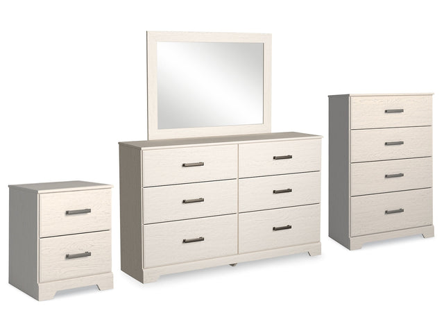Stelsie White Dresser & Mirror & Chest & Nightstand - Ornate Home