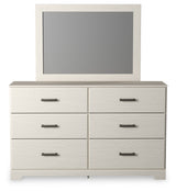 Stelsie White Full Panel Bedroom Set with Dresser, Mirror and Nightstand - Ornate Home