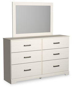 Stelsie White King Panel Bedroom Set with Dresser, Mirror and 2 Nightstand - Ornate Home