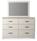 Stelsie White King Panel Bedroom Set with Dresser, Mirror and Nightstand (Online Special Price) - Ornate Home