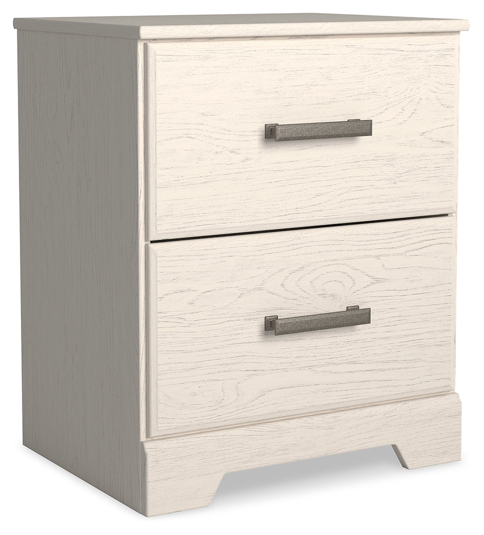 Stelsie White King Panel Bedroom Set with Dresser, Mirror and Nightstand - Ornate Home