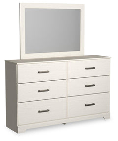 Stelsie White Queen Panel Bed, Dresser, Mirror and 2 Nightstands - Ornate Home