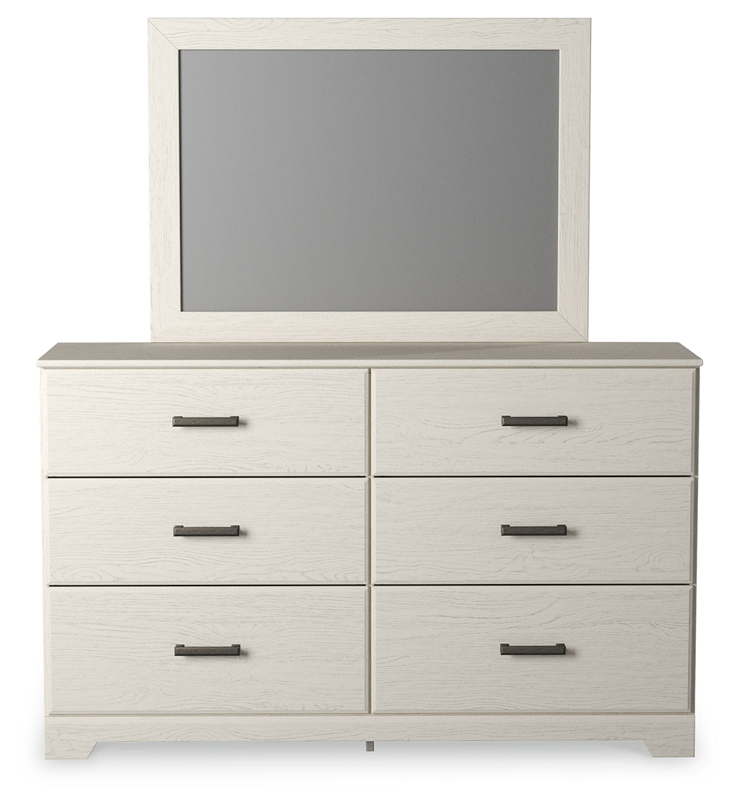 Stelsie White Queen Panel Bed w/Dresser & Mirror & Nightstand (Online Special Price) - Ornate Home