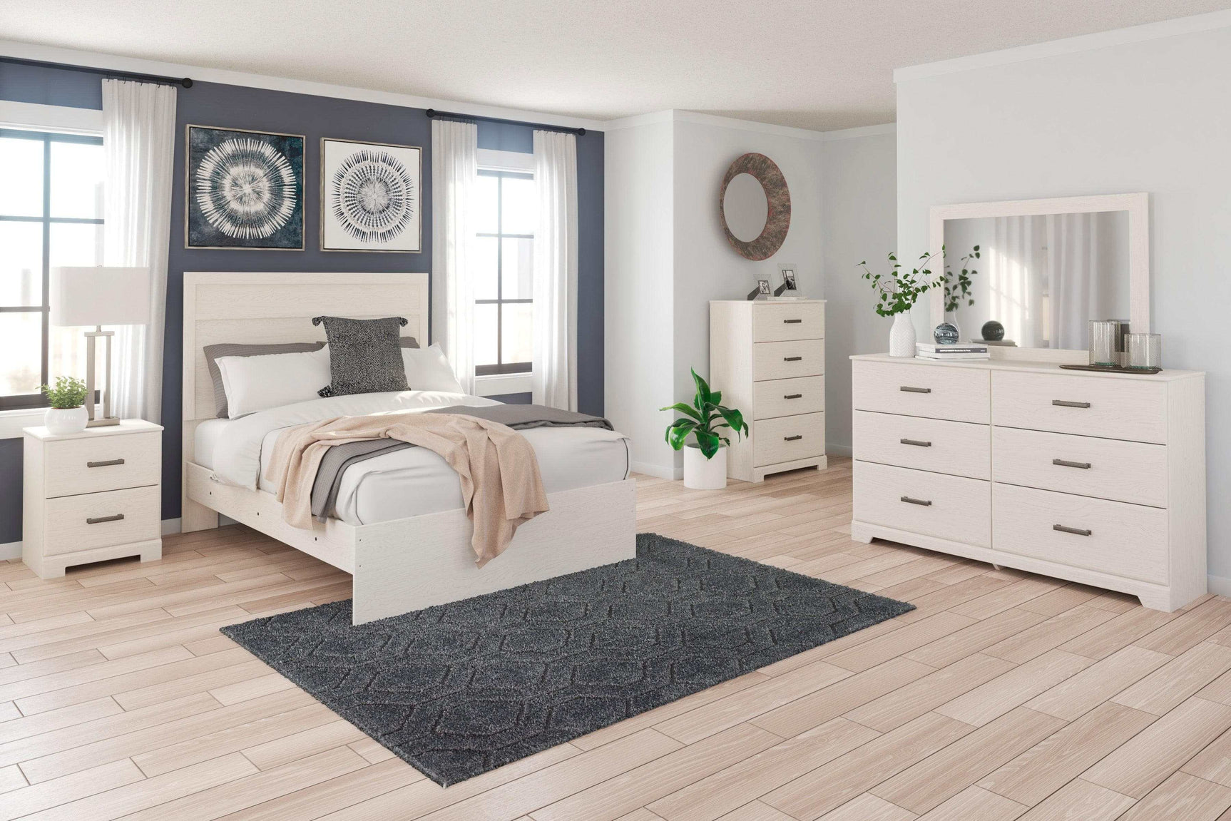 Stelsie White Queen Panel Bedroom Sets (Online Special Price) - Ornate Home