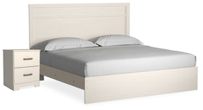 Stelsie White Stelsie King Panel Bed and Nightstand (Online Special Price) - Ornate Home