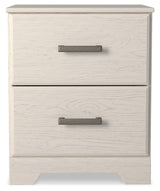 Stelsie White Stelsie King Panel Bed and Nightstand (Online Special Price) - Ornate Home