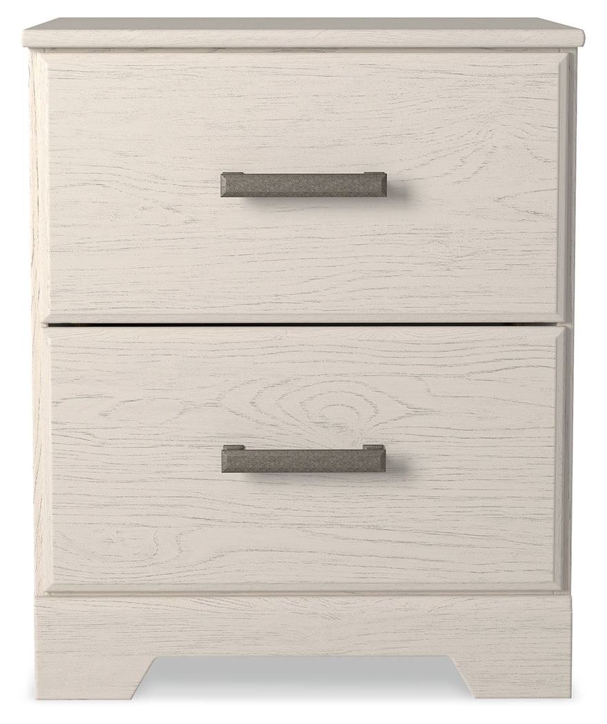 Stelsie White Stelsie King Panel Bed and Nightstand (Online Special Price) - Ornate Home
