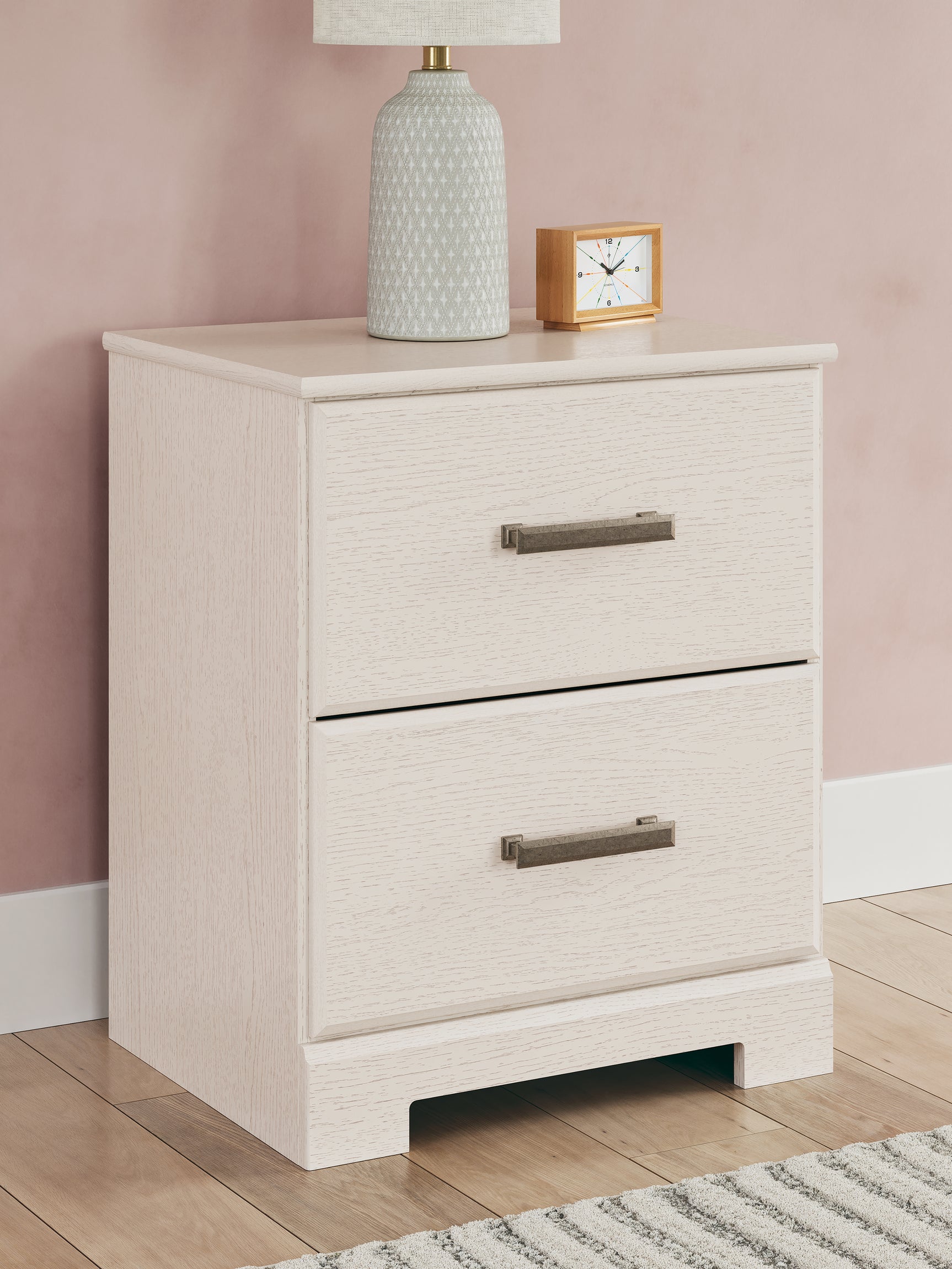 Stelsie White Stelsie King Panel Bed and Nightstand (Online Special Price) - Ornate Home