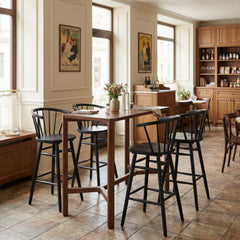 Stenger Black Barstool (Set of 2) - Ornate Home
