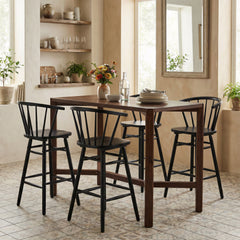Stenger Black Barstool (Set of 2) - Ornate Home
