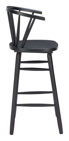 Stenger Black Barstool (Set of 2) - Ornate Home