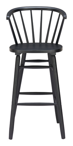 Stenger Black Barstool (Set of 2) - Ornate Home