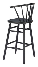 Stenger Black Barstool (Set of 2) - Ornate Home