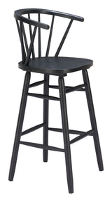 Stenger Black Barstool (Set of 2) - Ornate Home