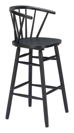 Stenger Black Barstool (Set of 2) - Ornate Home