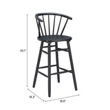 Stenger Black Barstool (Set of 2) - Ornate Home