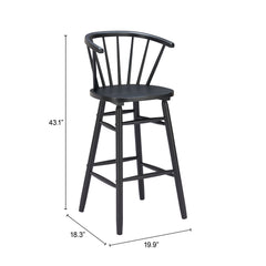 Stenger Black Barstool (Set of 2) - Ornate Home