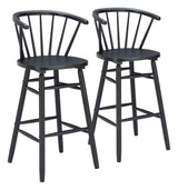 Stenger Black Barstool (Set of 2) - Ornate Home