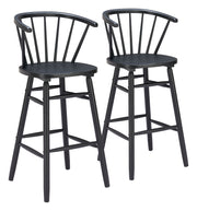 Stenger Black Barstool (Set of 2) - Ornate Home