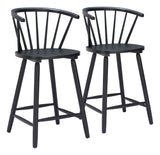 Stenger Black Counter Stool (Set of 2) - Ornate Home