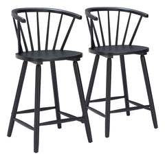 Stenger Black Counter Stool (Set of 2) - Ornate Home