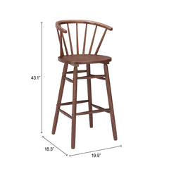 Stenger Walnut Barstool (Set of 2) - Ornate Home