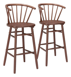 Stenger Walnut Barstool (Set of 2) - Ornate Home