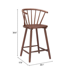 Stenger Walnut Counter Stool (Set of 2) - Ornate Home