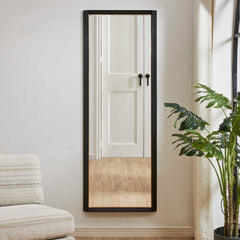 Stenton Black Tall Wooden Mirror - Ornate Home
