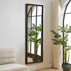 Stenton Black Tall Wooden Mirror - Ornate Home