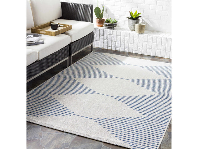 Stephan Blue & Cream Outdoor Rug - Ornate Home