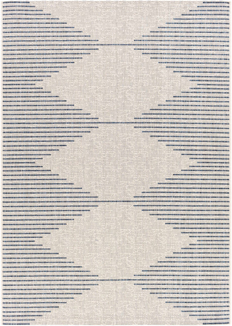 Stephan Blue & Cream Outdoor Rug - Ornate Home