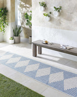 Stephan Blue & Cream Outdoor Rug - Ornate Home