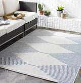 Stephan Blue & Cream Outdoor Rug - Ornate Home