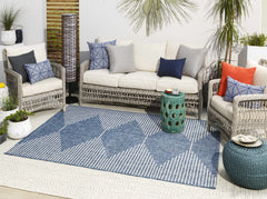 Stephan Navy Outdoor Rug - Ornate Home